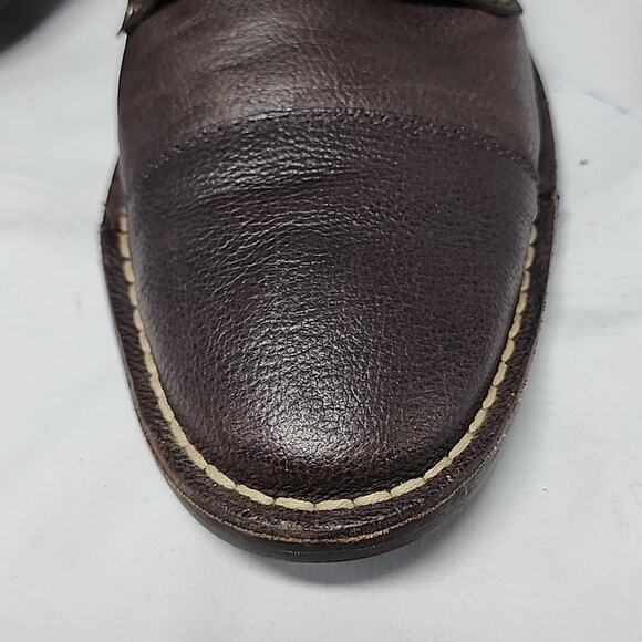 COLE HAAN CANTON CAPTOE PEBBLED LEATHER BROWN ELEGANT OXFORD LEATHER MEN 10M GUC main image 4